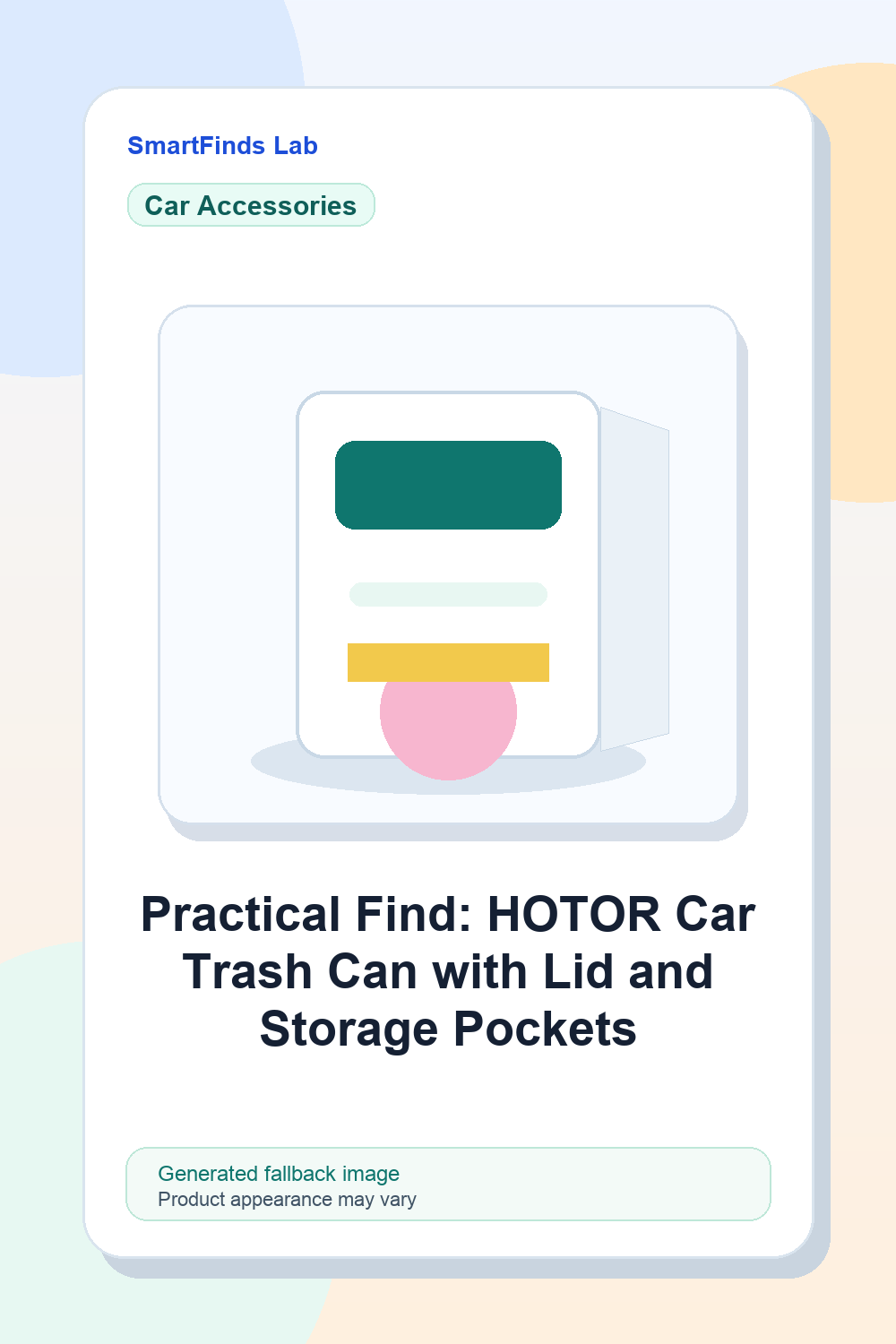 HOTOR Car Trash Can with Lid and Storage Pockets